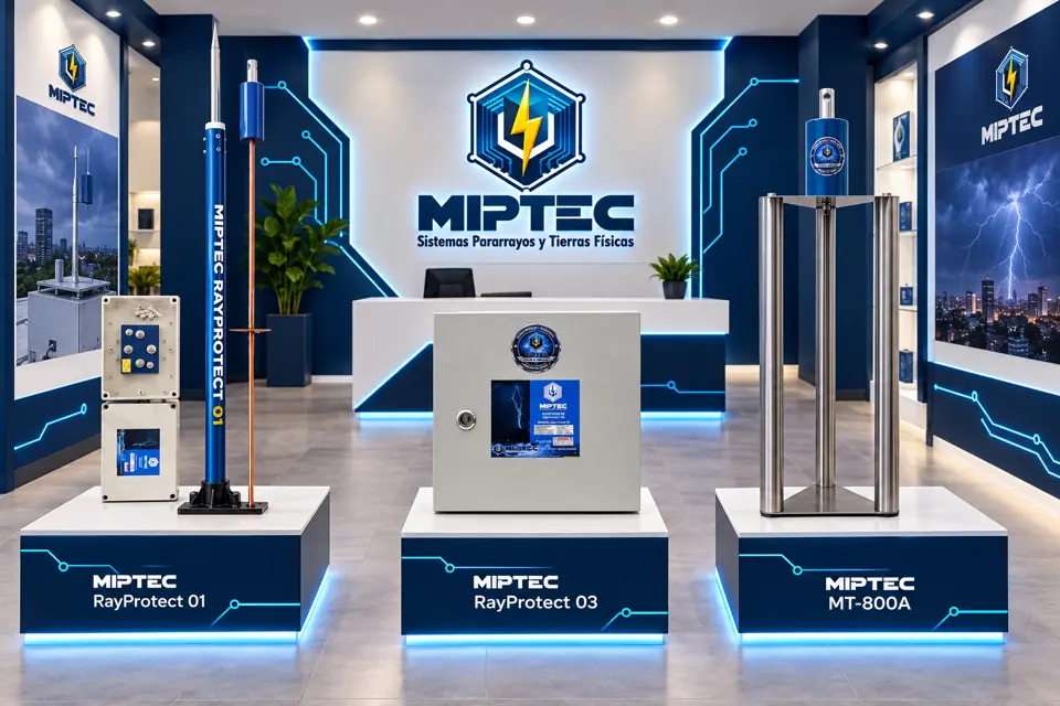 Showroom MIPTEC con kits RayProtect y electrodos