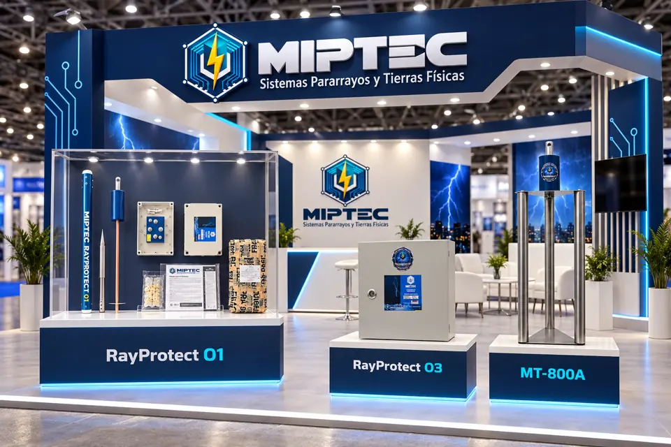 Stand MIPTEC en exposición industrial