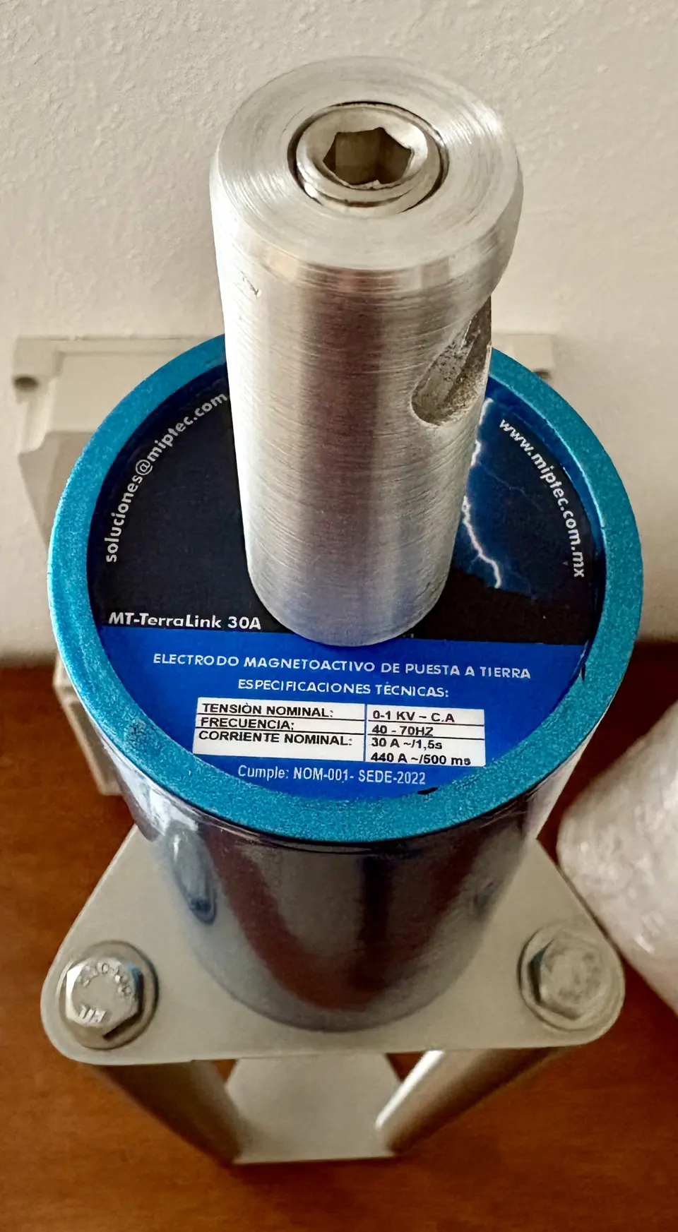 Electrodo con bobina LCR y borne conector del MT-TerraLink 30A